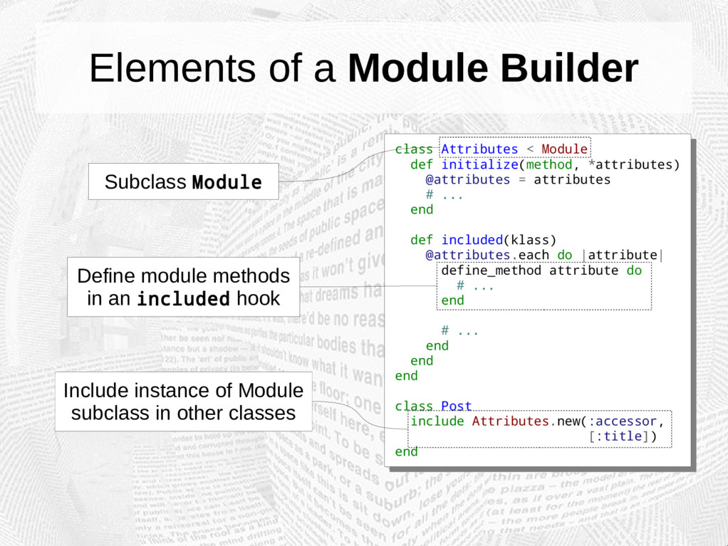Elements of a Module Builder