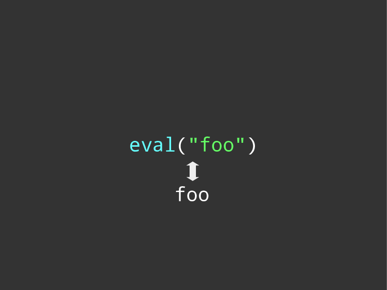 eval('foo')